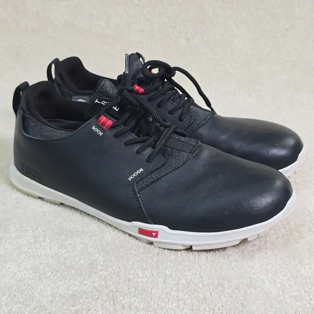 TRUE linkswear Original 1.2 Black Leather Golf Shoes Sneakers Men Size 9